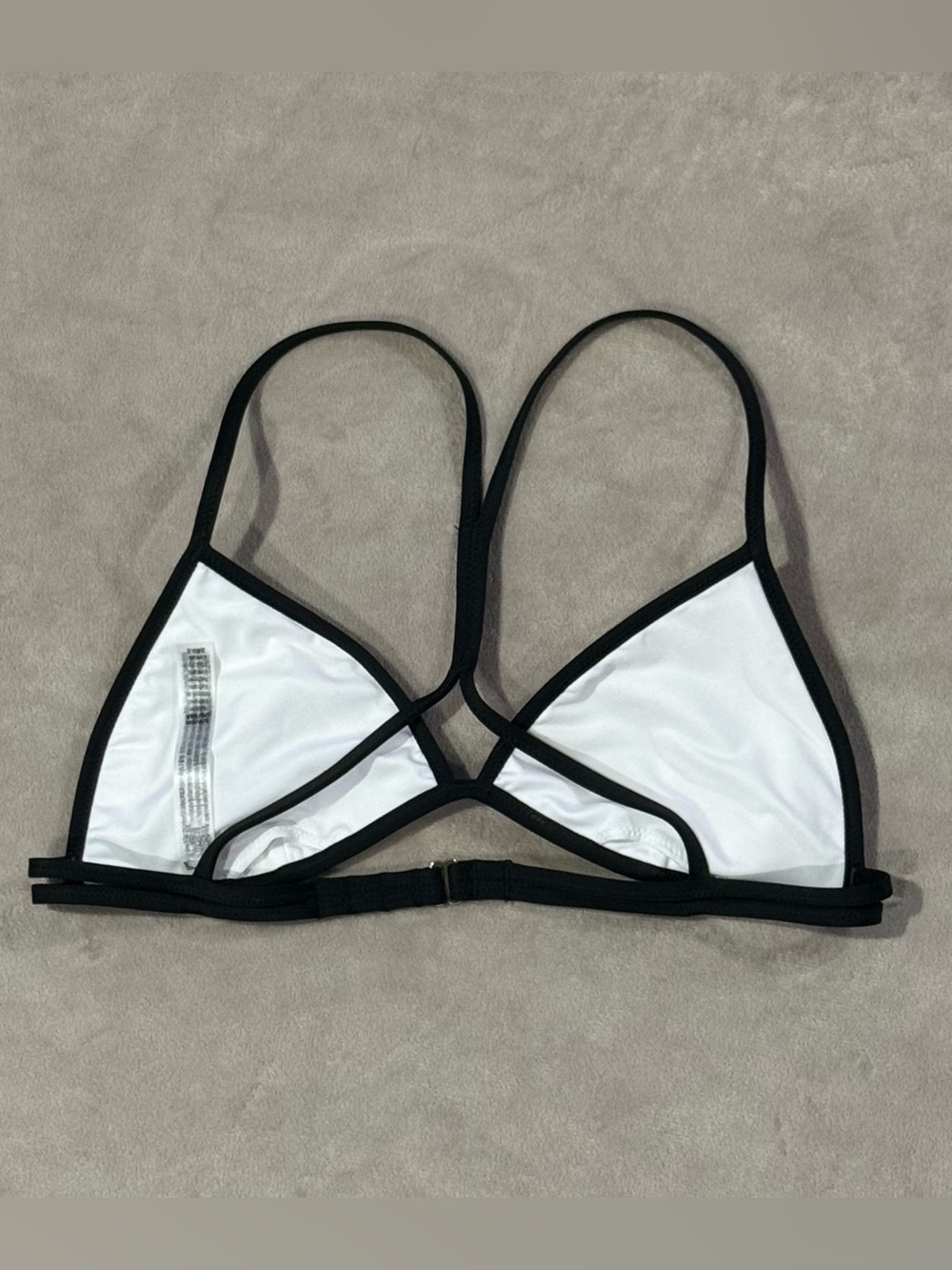 Victoria's Secret White Triangle Bikini Top with Black Trim - Picture 2 of 3